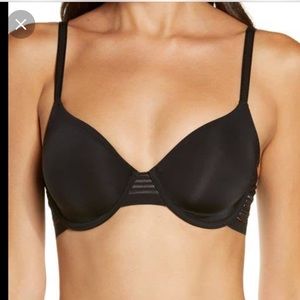 NEW Le Mystere second skin unlined 38DDD wired bra womens black
